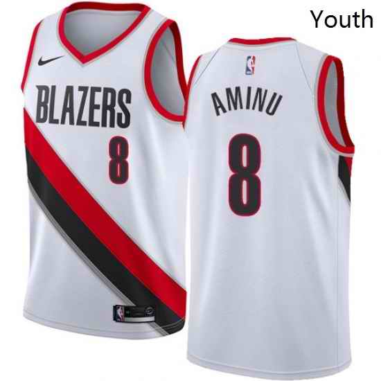 Youth Nike Portland Trail Blazers 8 Al Farouq Aminu Swingman White Home NBA Jersey Association Edition